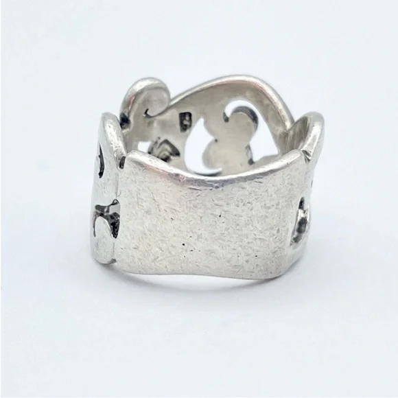 Silpada Sterling Silver Scroll Ring - R1200 Ornate Swirl Wide Statement Band - Picture 4 of 8